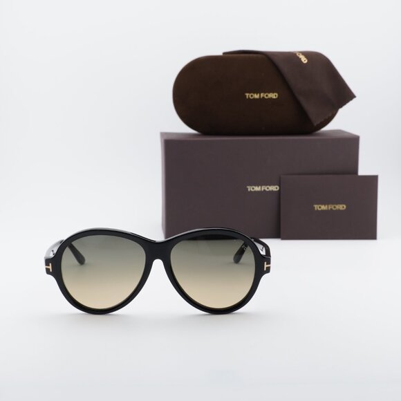 Tom Ford Camryn FT1033 01B Round Sunglasses - Black/Smoke main image 8